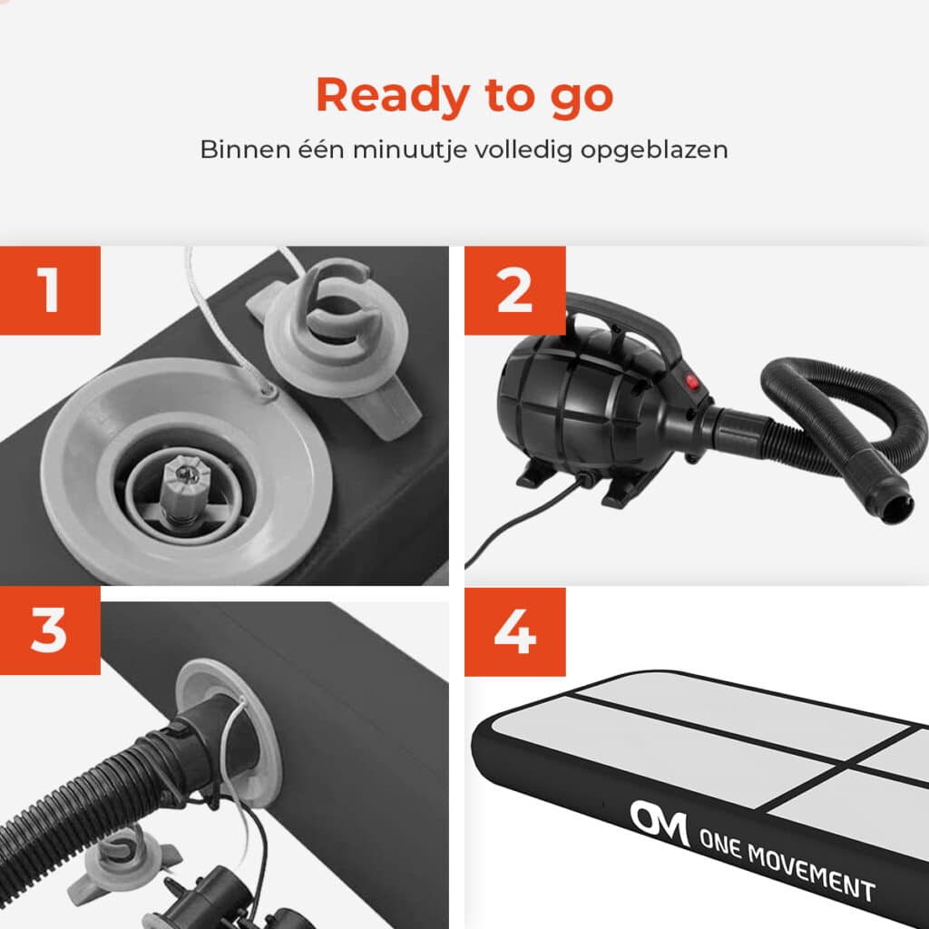 Infographic: simpele instructies voor de One Movement airtrack