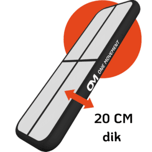 One Movement® Airtrack 3 meter lang | 20 cm dik | zwart