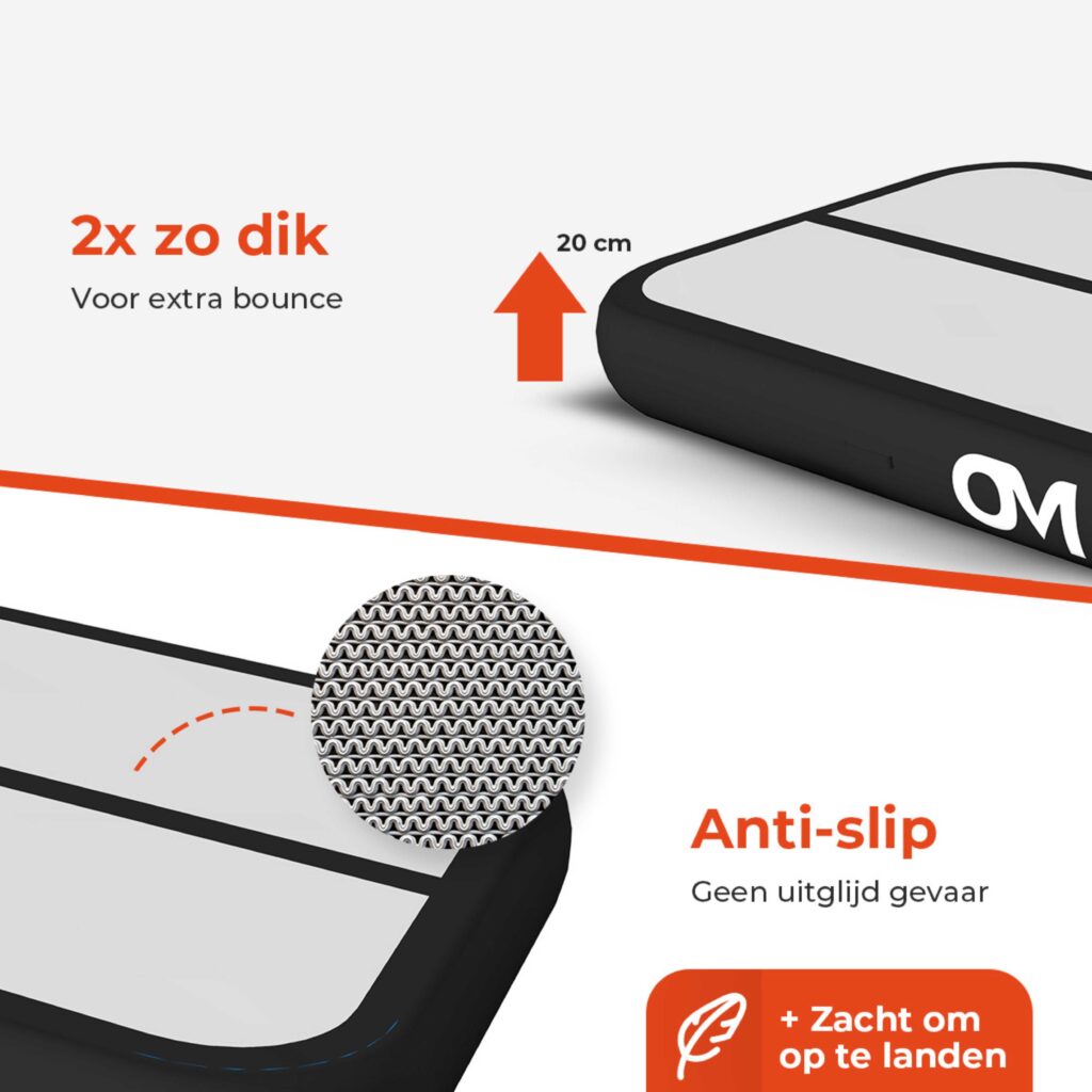 One Movement airtrack van 20 cm dik met elektrische pomp